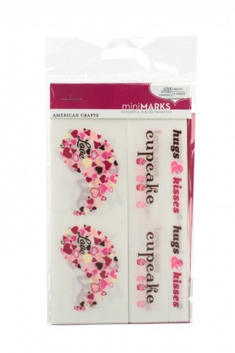 Mini Marks Love Story Phrases Rub-on Transfers Booklet & Tool from American Crafts