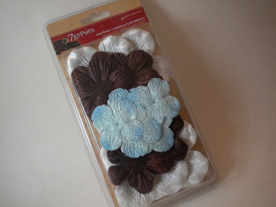 blue black and white flowers